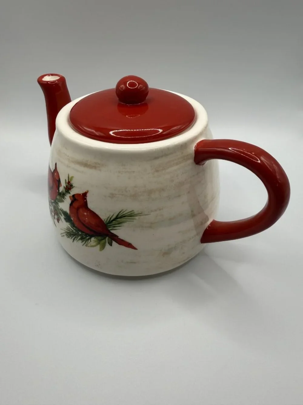 Cracker Barrel 'Red Cardinals' Ceramic Teapot